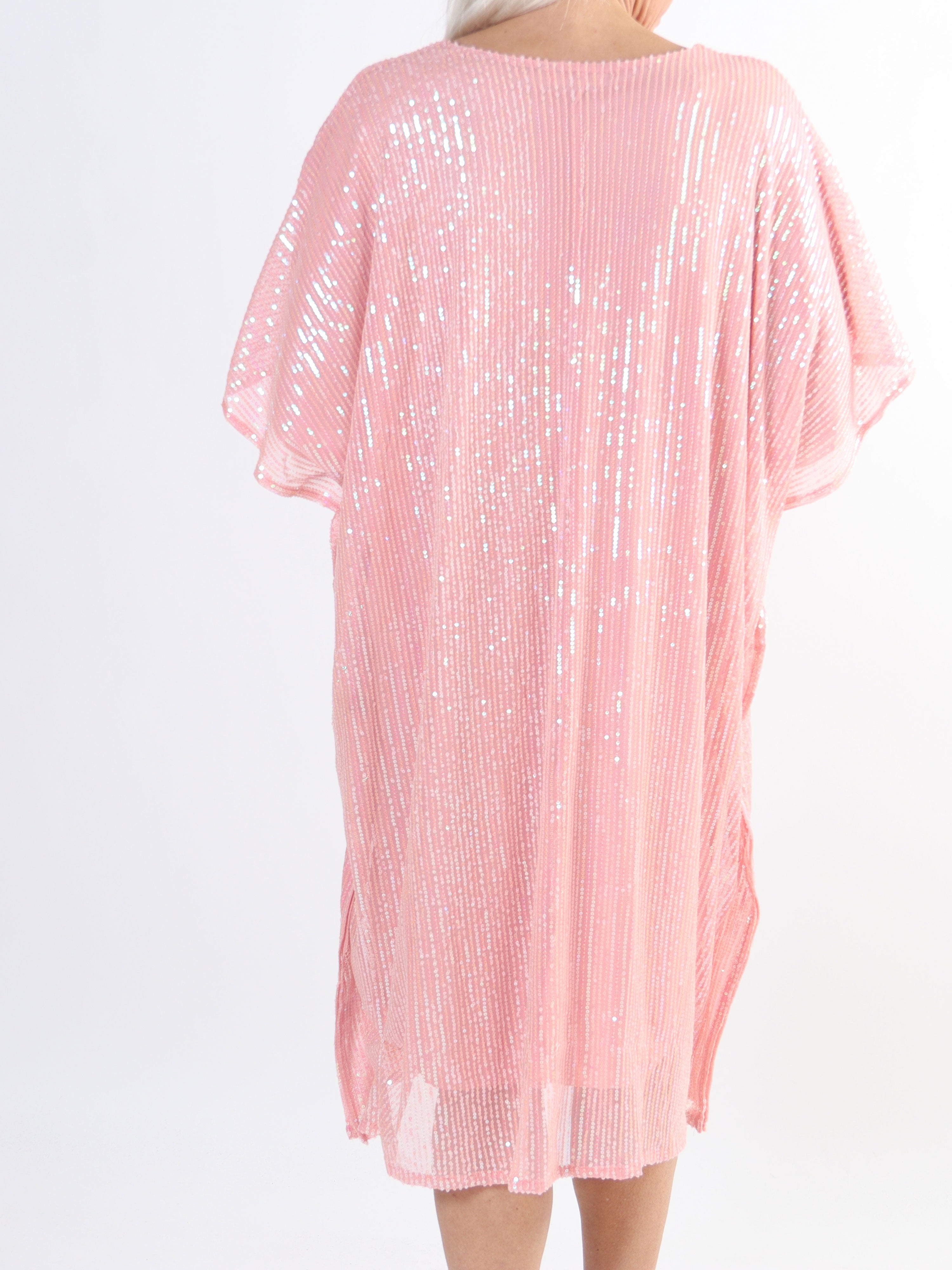 Azmina - Plus size tunikakjole i løs pasform med pailletter